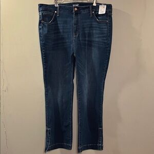 Terra & Sky Women's Straight Leg Jeans - Deep Indigo
